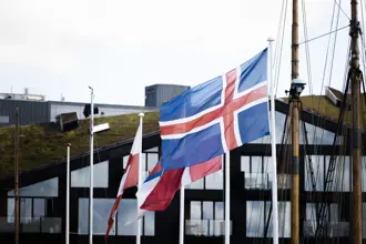 Íslenski fáninn flaggaður ásamt öðrum fánum Norðurlanda