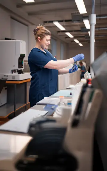 A woman in a lab