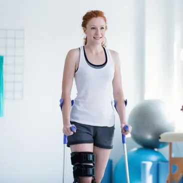 Young woman in physiotherapy