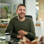 Young man laughing